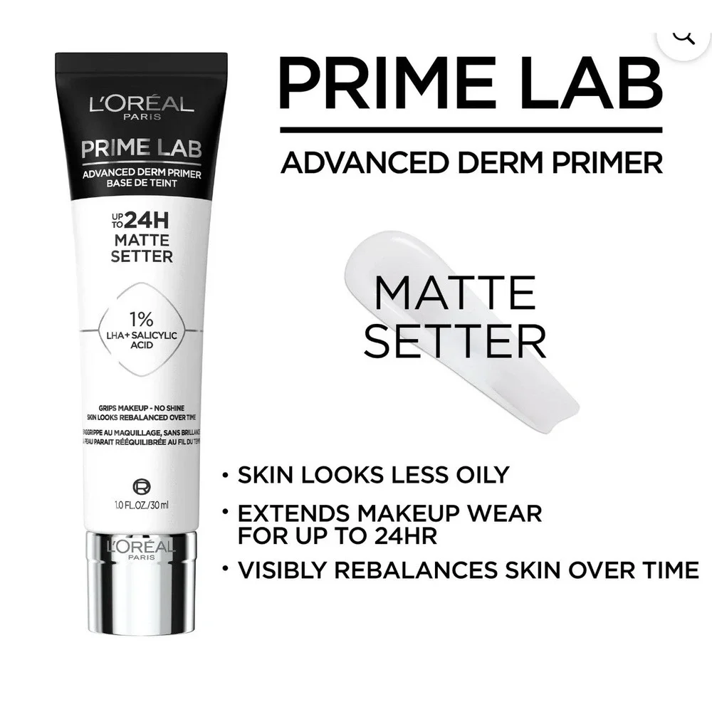 L'oreal Prime Lab Advance Derm Primer‎ Up To 24h (1fl/30ml) NEW! Grips No Shine